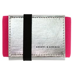Mini Portemonnaie Damen Silber/Pink