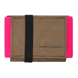 Slim wallet nachhaltig aus Deutschland in Braun/Pink Damen
