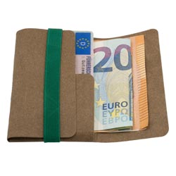 Slim wallet Braun/Grün