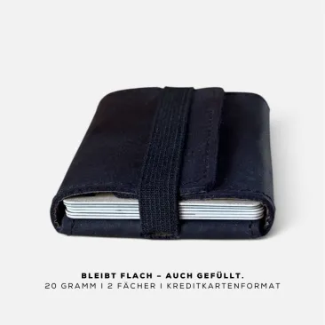 Slim wallet leather in black for men